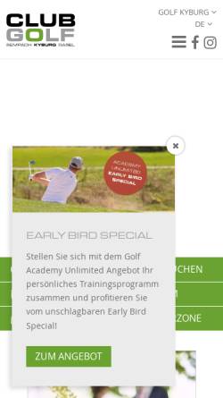 Vorschau der mobilen Webseite www.golf-kyburg.ch, Golfclub Kyburg