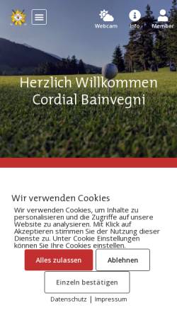Vorschau der mobilen Webseite www.golf-lenzerheide.ch, Golfclub Lenzerheide