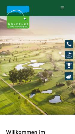 Vorschau der mobilen Webseite www.golfgams.ch, Golfförderverein Gams-Werdenberg