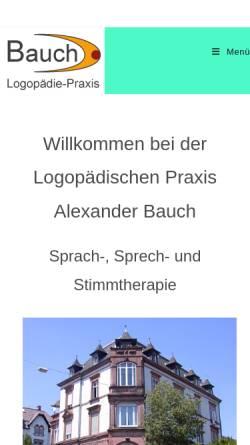 Vorschau der mobilen Webseite www.logopaedie-lahr.de, Logopädie-Praxis Alexander Bauch