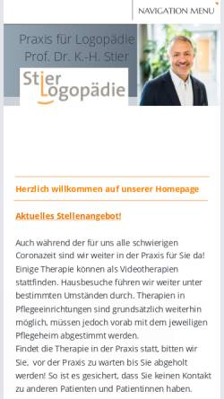 Vorschau der mobilen Webseite www.stier-logopaedie.de, Logopaedie Stier