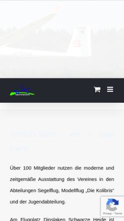 Vorschau der mobilen Webseite www.fsvob.de, Flugsportverein Oberhausen