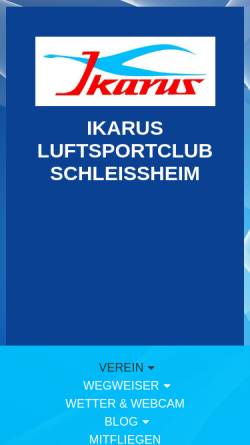 Vorschau der mobilen Webseite www.lsc-ikarus.com, Ikarus Luftsportclub Schleissheim