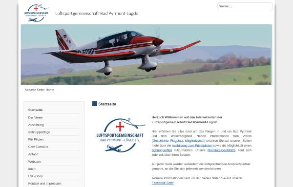 Vorschau von www.flugplatz-bad-pyrmont.de, LSG Bad Pyrmont