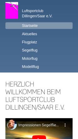 Vorschau der mobilen Webseite lsc-dillingen.de, Luftsportclub Dillingen/Saar e.V.