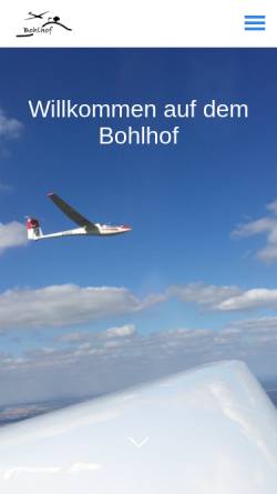 Vorschau der mobilen Webseite www.bohlhof.de, Segelfluggemeinschaft Bohlhof