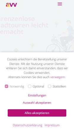 Vorschau der mobilen Webseite avv.de, Aachener Verkehrsverbund GmbH