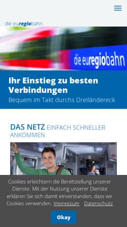 Vorschau der mobilen Webseite www.dieeuregiobahn.de, Die Euregiobahn