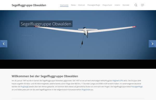 Vorschau von www.sgow.ch, Segelfluggruppe Obwalden