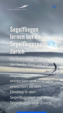 Vorschau der mobilen Webseite www.sgzuerich.ch, Segelfluggruppe Zürich