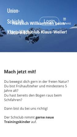Vorschau der mobilen Webseite schiclub-klaus-weiler.at, Schiclub Klaus-Weiler