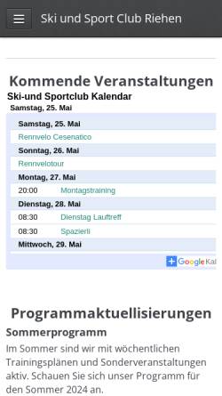 Vorschau der mobilen Webseite www.sscriehen.ch, Ski- und Sportclub Riehen