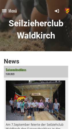 Vorschau der mobilen Webseite www.szcw.ch, Seilzieherclub Waldkirch