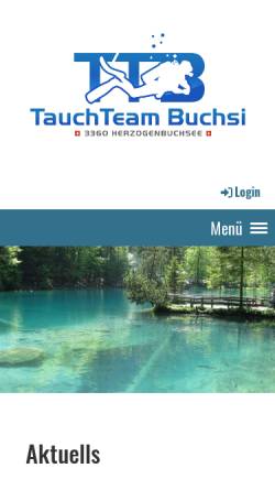 Vorschau der mobilen Webseite www.ttb.ch, Tauch Team Buchsi