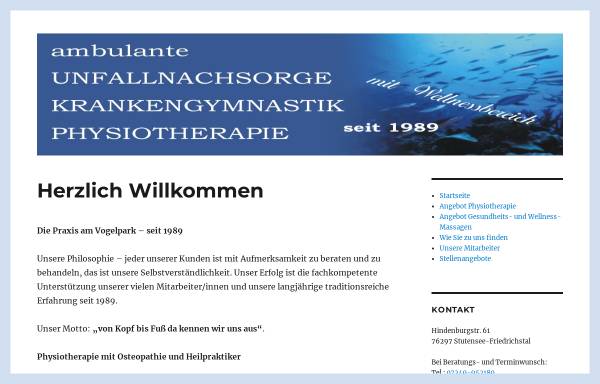 Vorschau von www.physiotherapie-stutensee.de, Ambulante Unfallnachsorge