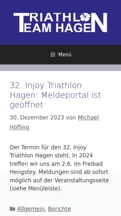 Vorschau der mobilen Webseite www.tri-team-hagen.de, Triathlon-Team-Hagen