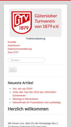 Vorschau der mobilen Webseite www.tri-team-gtv.de, Tri-Team Gütersloh