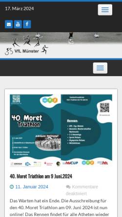 Vorschau der mobilen Webseite www.vfl-muenster.de, VfL Münster