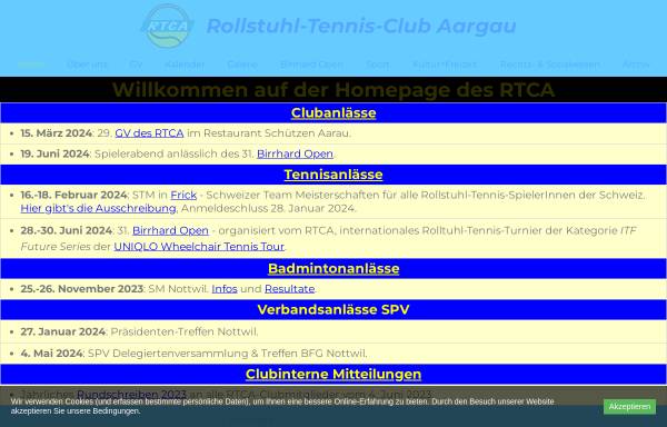 Vorschau von www.rtca.ch, RTCA Rollstuhl-Tennis Club Aargau