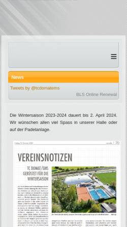 Vorschau der mobilen Webseite www.tc-domat-ems.ch, TC Domat / Ems