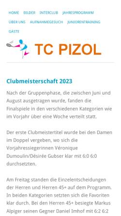 Vorschau der mobilen Webseite www.tcpizol.ch, TC Pizol