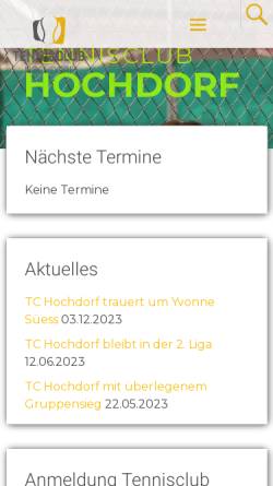 Vorschau der mobilen Webseite www.tc-hochdorf.ch, Tennisclub Hochdorf