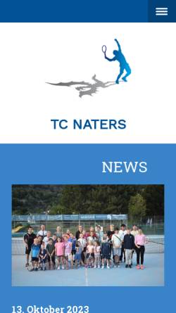 Vorschau der mobilen Webseite www.tcnaters.ch, TENNISCLUB NATERS