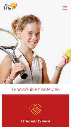 Vorschau der mobilen Webseite www.tcrheinfelden.ch, Tennisclub Rheinfelden