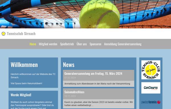 Vorschau von www.tc-sirnach.ch, Tennisclub Sirnach