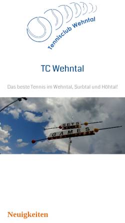 Vorschau der mobilen Webseite www.tcwehntal.ch, Tennis-Club Wehntal