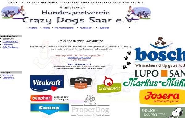 Vorschau von www.crazy-dogs-saar.de, DVG HSV Gebrauchshundesportverein Crazy Dogs Saar e.V. Schnappach