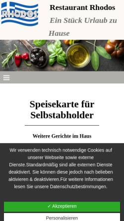 Vorschau der mobilen Webseite www.rhodos-sulzbach.de, Restaurant Rhodos