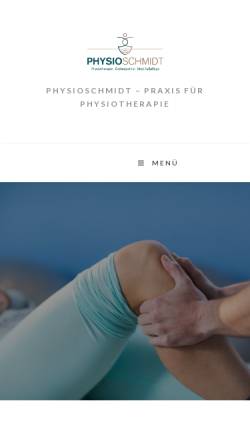 Vorschau der mobilen Webseite www.physioschmidt.de, Praxis für Physiotherapie, Krankengymnastik und Massage Gert Schmidt