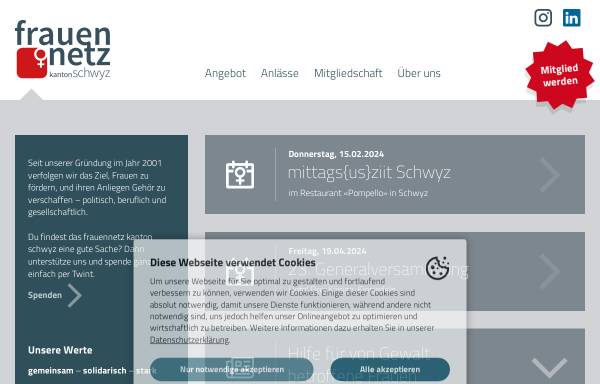 Vorschau von www.frauennetzschwyz.ch, Frauennetz des Kantons Schwyz
