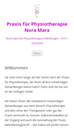 Vorschau der mobilen Webseite www.physio-marx.de, Praxis für Physiotherapie Nora Marx