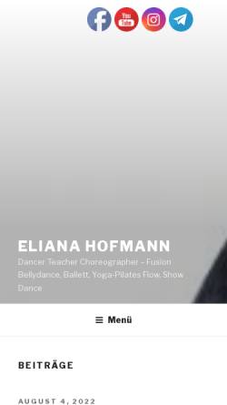 Vorschau der mobilen Webseite www.eliana-dance.de, Eliana