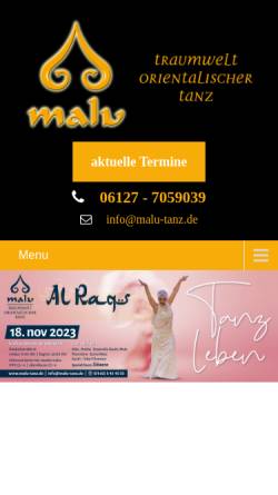 Vorschau der mobilen Webseite www.malu-tanz.de, Jazira Malu