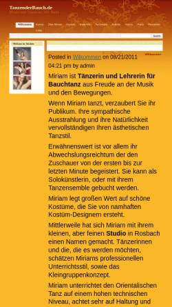 Vorschau der mobilen Webseite www.tanzenderbauch.de, Miriam