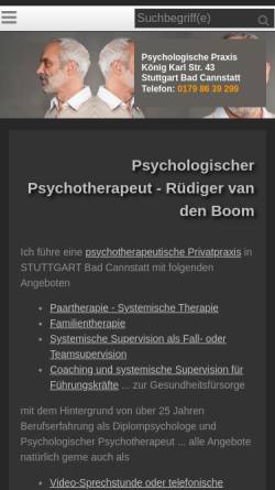 Vorschau der mobilen Webseite www.ruedigervandenboom.de, Paarberatung und Psychotherapie - Rüdiger van den Boom