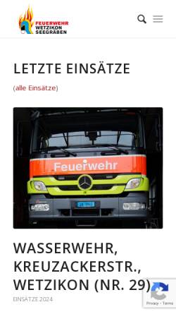 Vorschau der mobilen Webseite www.feuerwehr.ws, Feuerwehr Wetzikon