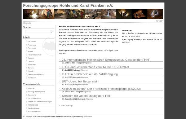 Vorschau von www.fhkf.de, Forschungsgruppe Höhle und Karst Franken e.V.