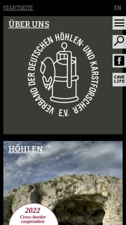 Vorschau der mobilen Webseite www.vdhk.de, Verband der deutschen Höhlen- und Karstforscher e.V. (VdHK)