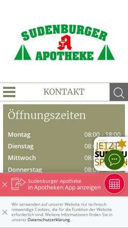 Vorschau der mobilen Webseite www.sudenburger-apotheke.de, Sudenburger Apotheke
