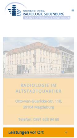 Vorschau der mobilen Webseite www.radiologie-sudenburg.de, Radiologie Sudenburg