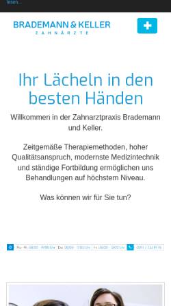 Vorschau der mobilen Webseite zahnarzt-brademann-keller.de, Zahnärztinnen Birgit Brademann und Marion Keller