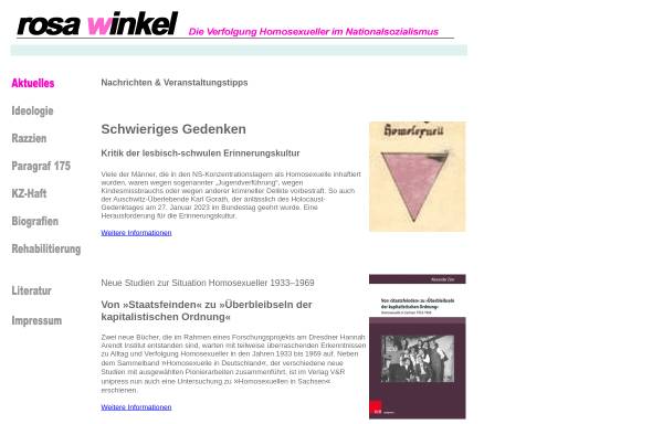 Vorschau von www.rosa-winkel.de, Die Männer mit dem Rosa Winkel