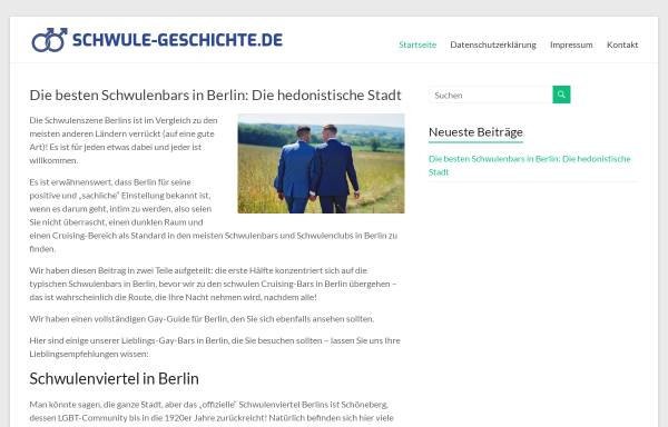 Vorschau von www.schwule-geschichte.de, Schwule Geschichte