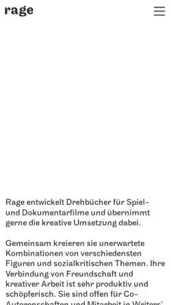 Vorschau der mobilen Webseite www.rage.ch, Rage Club Zürich Schlieren