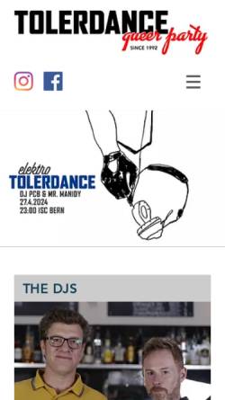Vorschau der mobilen Webseite www.tolerdance.ch, Tolerdance