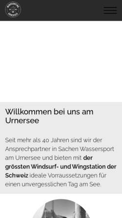 Vorschau der mobilen Webseite www.windsurfing-urnersee.ch, Windsurfing Urnersee